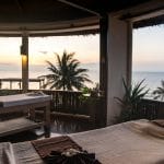 Intéireur hôtel haut de gamme Bali avec espace spa pour se détendre