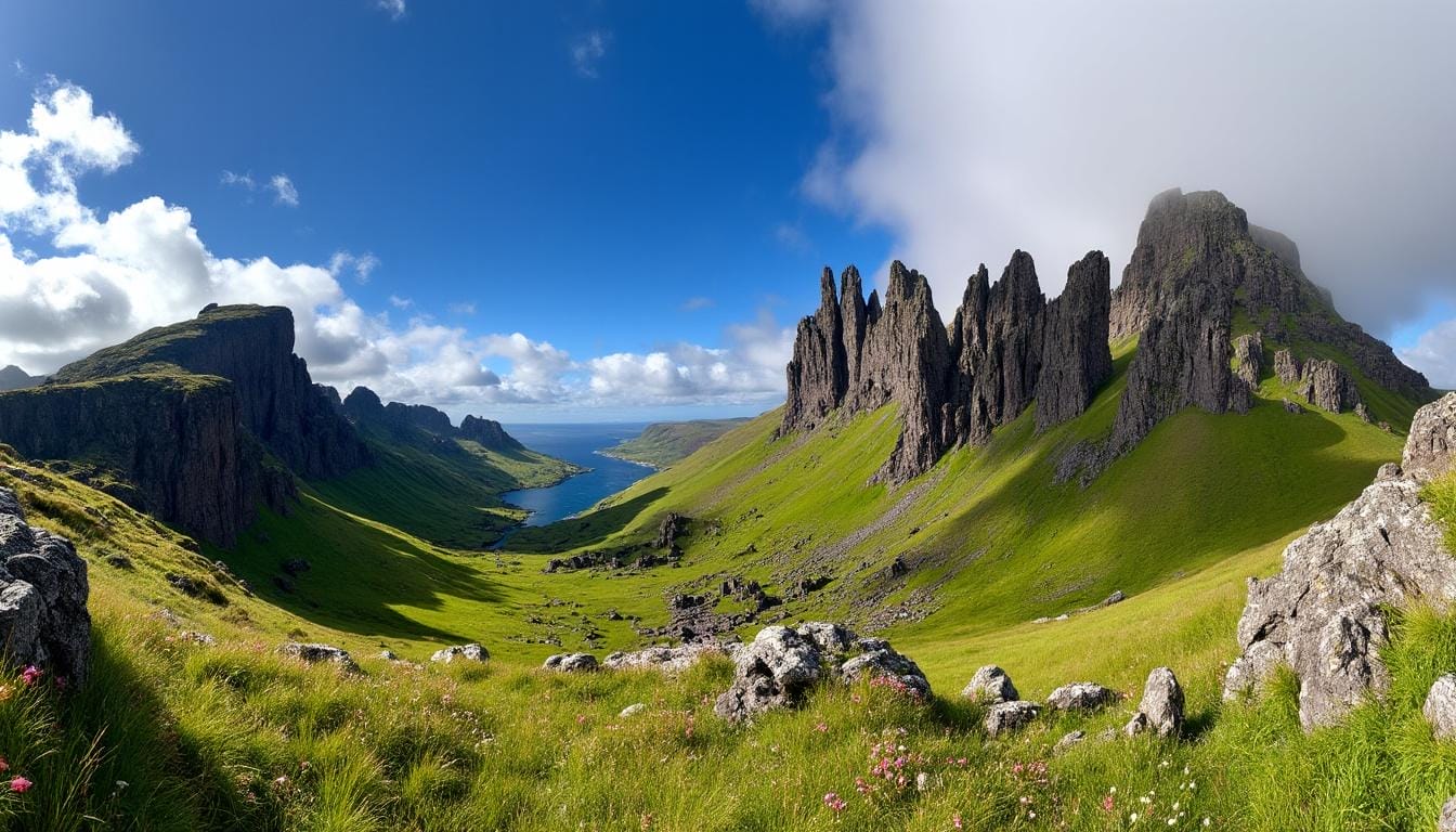 découvrez la randonnée au quiraing, une expérience extraordinaire au cœur de la nature préservée de l'île de skye. explorez des paysages à couper le souffle, des formations rocheuses impressionnantes et profitez de l'air pur lors d'une aventure mémorable dans un décor sauvage.