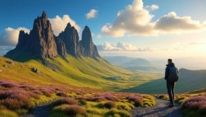 découvrez la randonnée au quiraing, un incontournable de l'île de skye. plongez dans des paysages à couper le souffle et vivez une aventure inoubliable au cœur de la nature sauvage écossaise.
